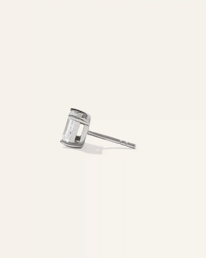 14k Gold Lab Grown Diamond Emerald Solitaire Studs - 2ctw