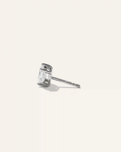 14K Gold Lab Grown Diamond Oval Solitaire Studs - 2ctw