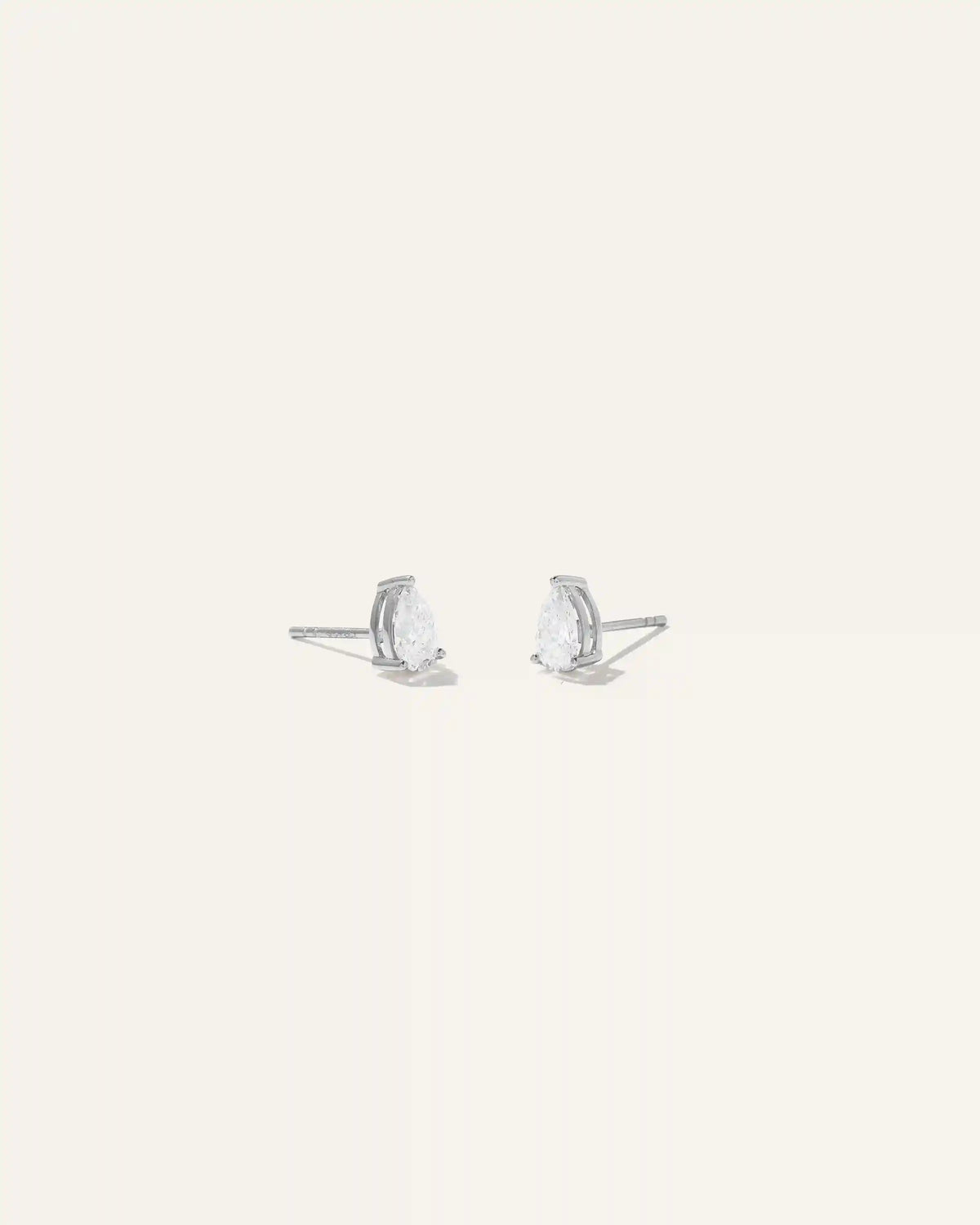 14k Gold Lab Grown Diamond Pear Solitaire Studs - 1ctw