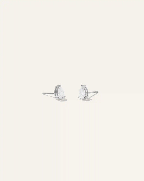 14k Gold Lab Grown Diamond Pear Solitaire Studs - 1ctw