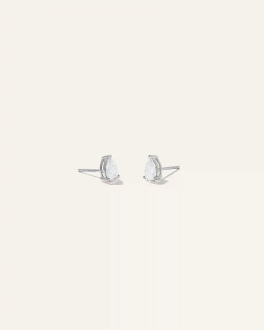 14k Gold Lab Grown Diamond Pear Solitaire Studs - 1ctw