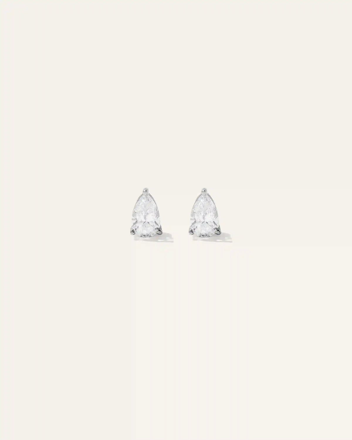 14k Gold Lab Grown Diamond Pear Solitaire Studs - 2ctw