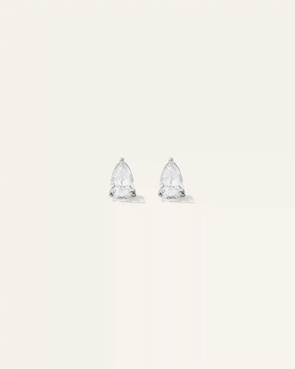 14k Gold Lab Grown Diamond Pear Solitaire Studs - 2ctw