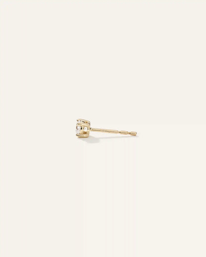 14k Gold Natural Diamond Solitaire Studs - 0.25ctw
