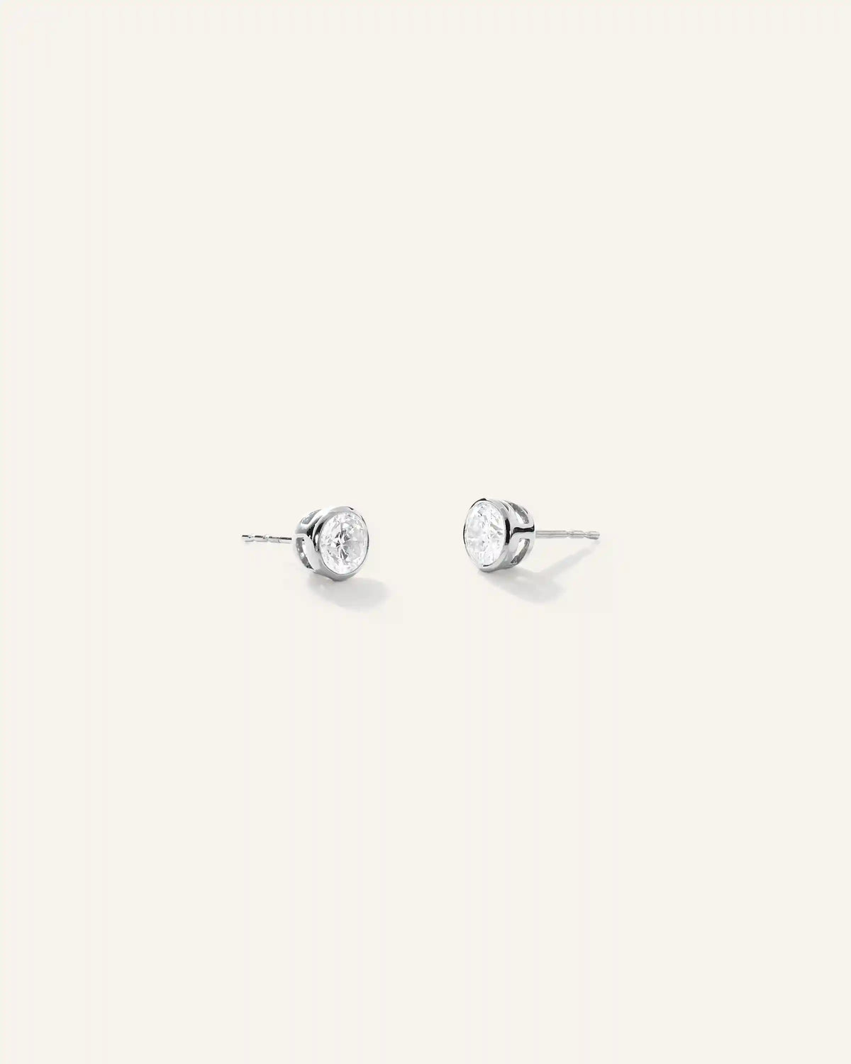 14k Gold Lab Grown Diamond Bezel Studs - 1ctw