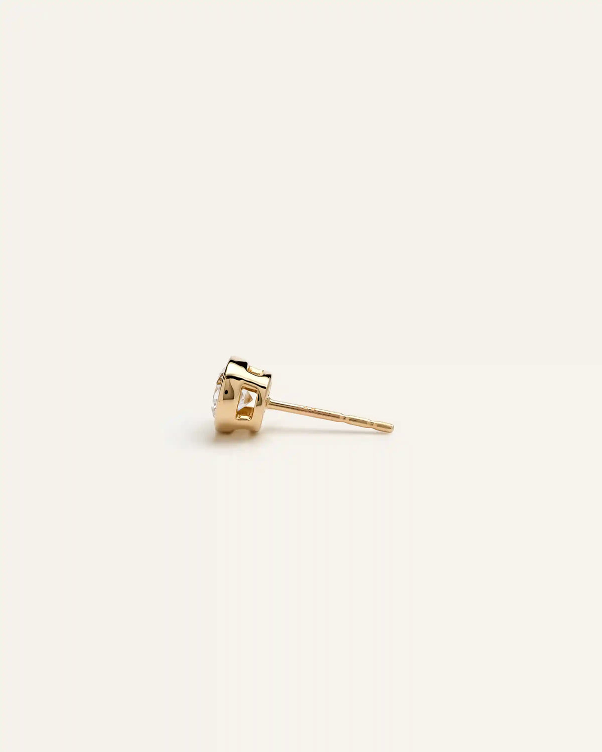 14k Gold Lab Grown Diamond Bezel Studs - 1ctw