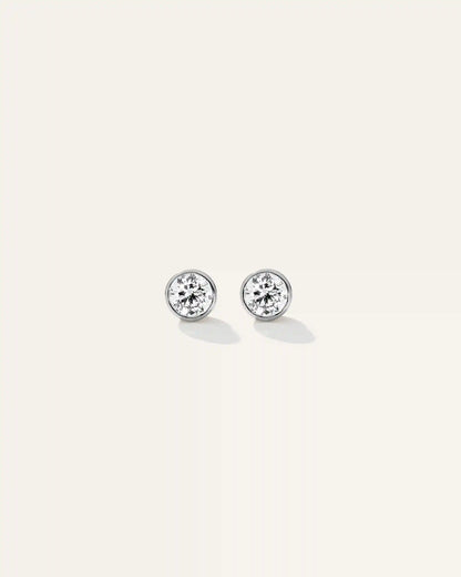 14K Gold Lab Grown Diamond Bezel Studs  - 2ctw