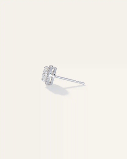 14K Gold Lab Grown Diamond Halo Studs - 1ctw