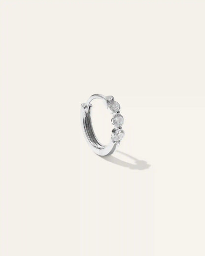 14K Gold Lab Grown Diamond Shared Prong Huggie
