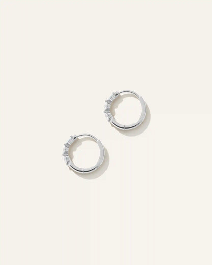 14K Gold Lab Grown Diamond Shared Prong Huggie