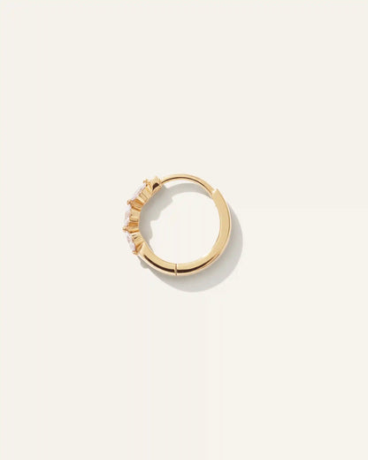 14K Gold Lab Grown Diamond Shared Prong Huggie