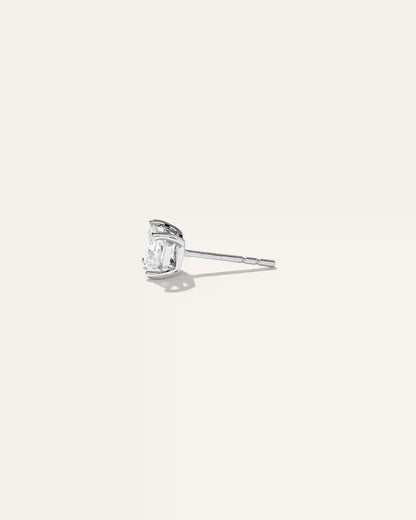 14K Gold Lab Grown Diamond Princess Solitaire Studs - 1ctw