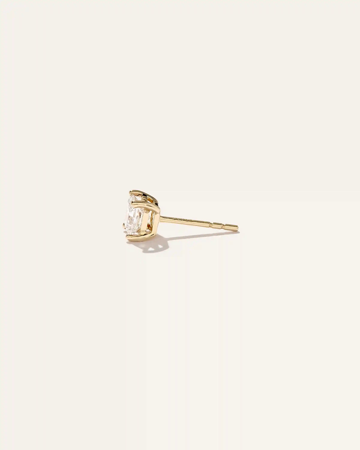 14K Gold Lab Grown Diamond Princess Solitaire Studs - 1ctw