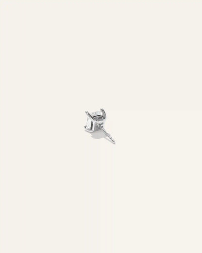 14K Gold Lab Grown Diamond Princess Solitaire Studs - 2ctw
