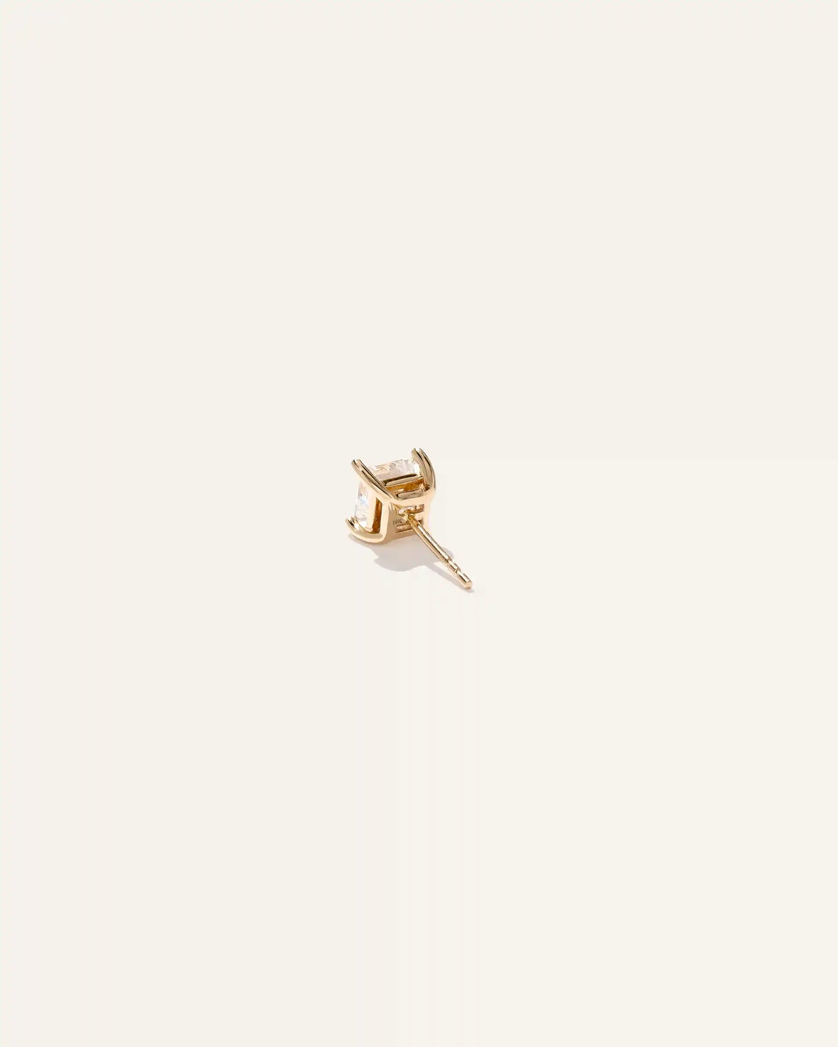 14K Gold Lab Grown Diamond Princess Solitaire Studs - 2ctw