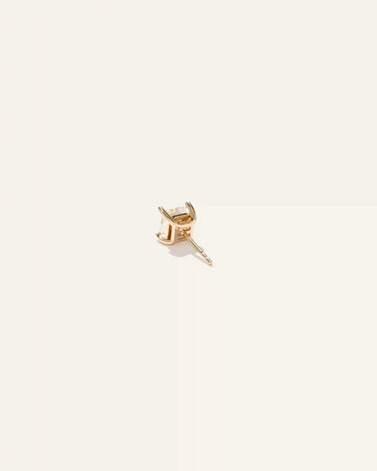 14K Gold Lab Grown Diamond Princess Solitaire Studs - 2ctw