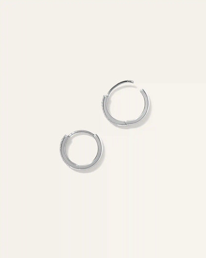 14K Gold Pave Diamond Multi Row Huggies