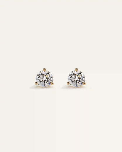 14K Gold Lab Grown Diamond Martini Studs - 1.5ctw