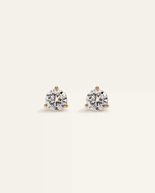 14K Gold Lab Grown Diamond Martini Studs - 1.5ctw