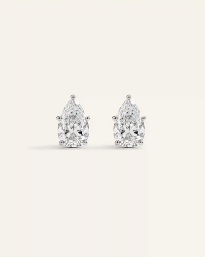 14K Gold Lab Grown Diamond Statement Pear Studs - 6ctw