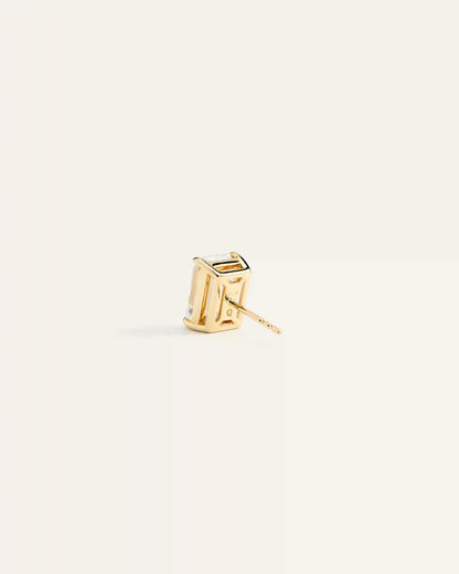 14K Gold Lab Grown Diamond Statement Emerald Studs - 8ctw