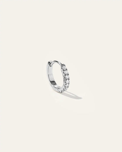 14K Gold Pave Diamond Second Piercing Tiny Huggie - Single