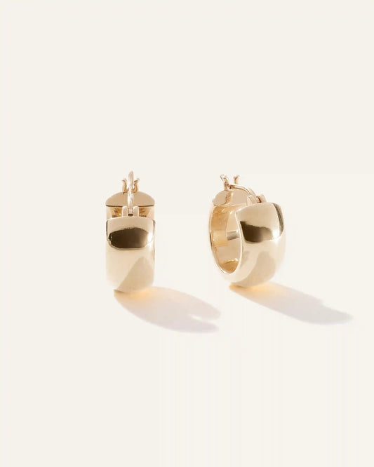 14K Gold Wide Huggies