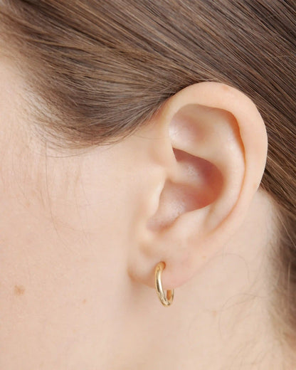 14K Gold Half Huggie Hoops