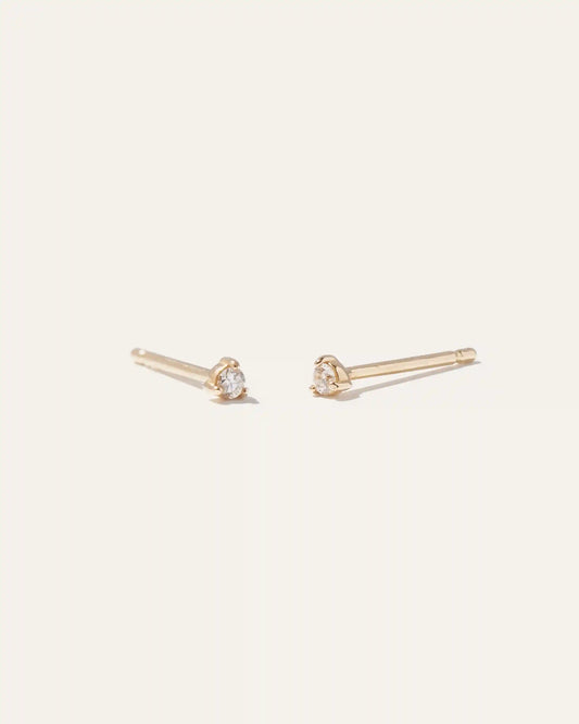 14K Gold Diamond Tiny Studs