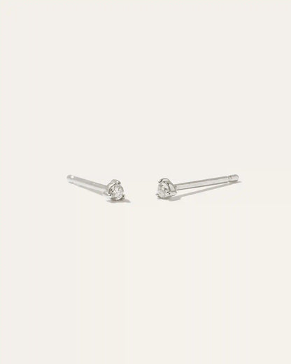 14K Gold Diamond Tiny Studs