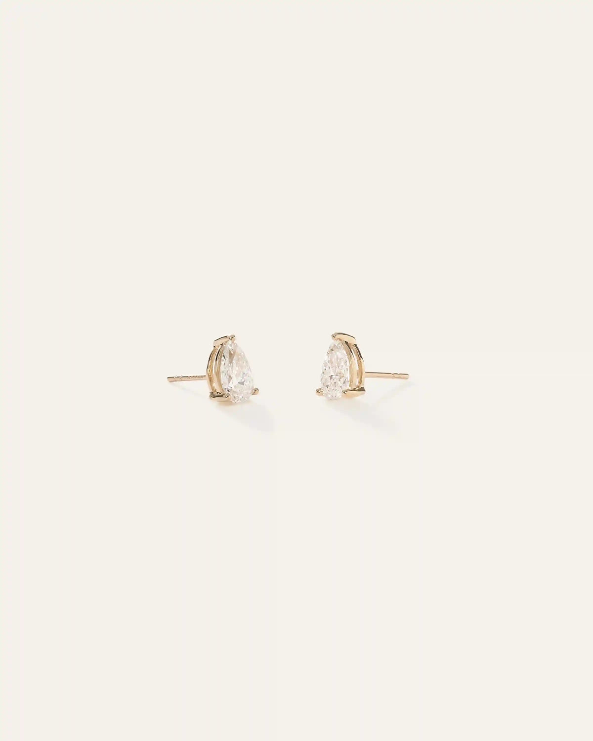14k Gold Lab Grown Diamond Pear Solitaire Studs - 2ctw