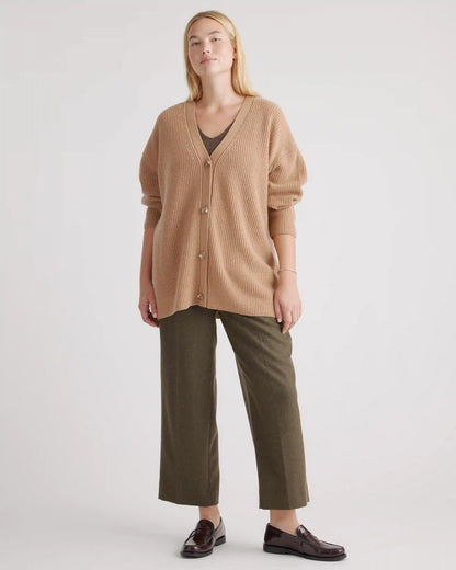 Mongolian Cashmere Oversized Boyfriend Cardigan Sweater