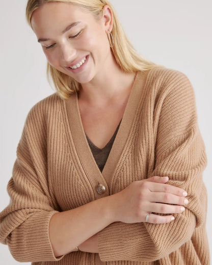 Mongolian Cashmere Oversized Boyfriend Cardigan Sweater