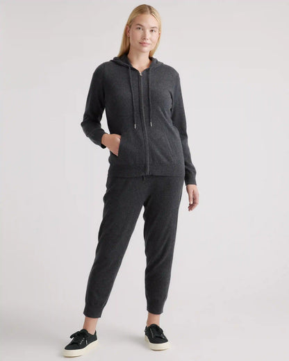 Mongolian Spring Cashmere Full-Zip Hoodie