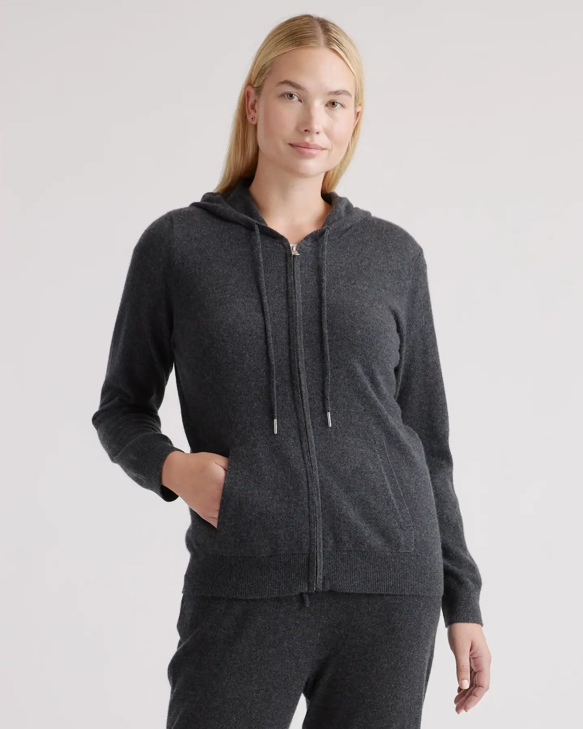 Mongolian Spring Cashmere Full-Zip Hoodie