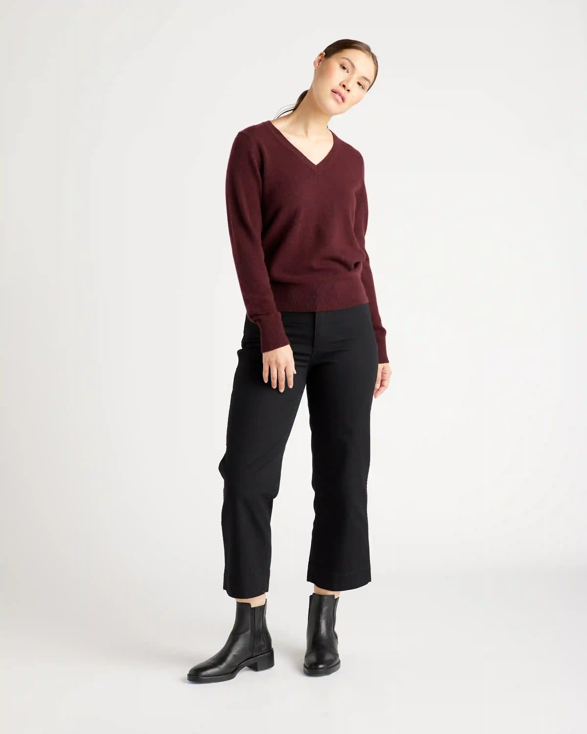Mongolian Spring Cashmere V-Neck Sweater