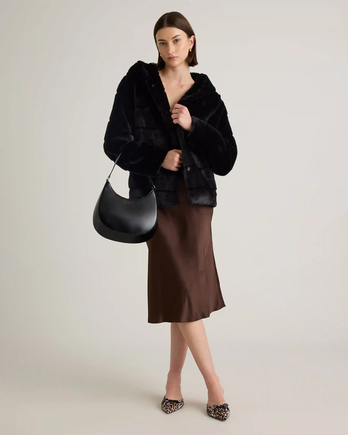 Hooded Faux Fur Jacket