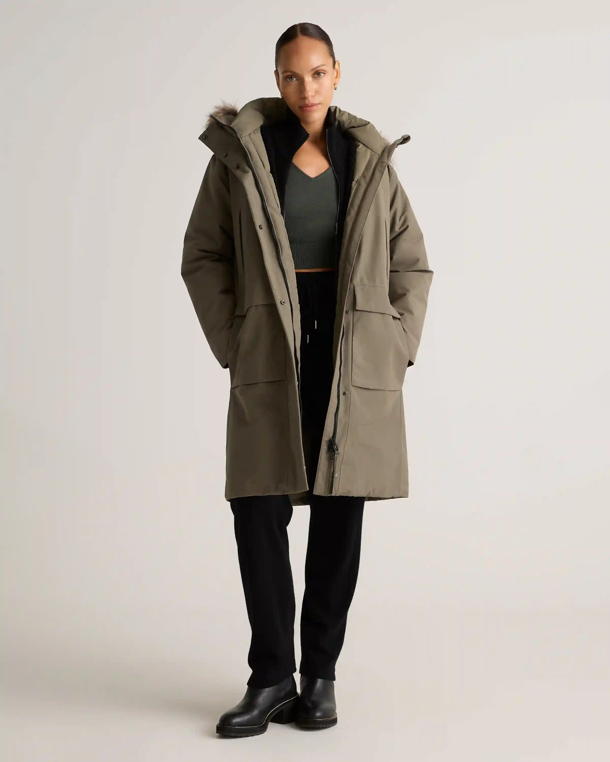 Responsible Down Hooded Long Parka