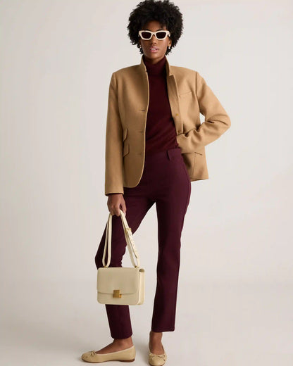 Italian Wool Stand Collar Blazer