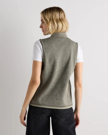 Sweater-Knit Fleece Full-Zip Vest