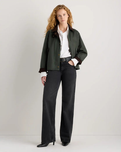 Organic Waxed Cotton Cropped Barn Jacket