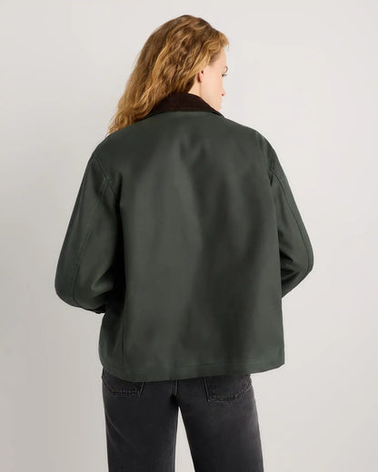 Organic Waxed Cotton Cropped Barn Jacket