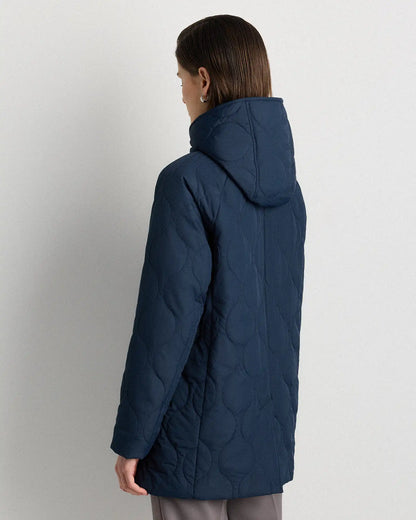 Featherless Quilted Hooded Long Puffer Jacket
