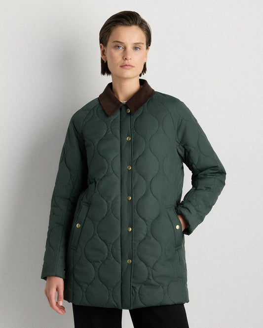 Featherless Quilted Hooded Long Puffer Jacket