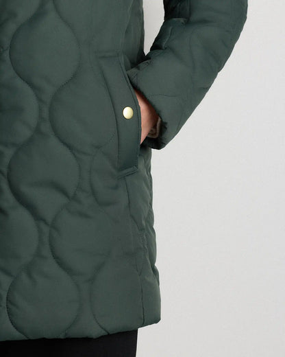 Featherless Quilted Hooded Long Puffer Jacket