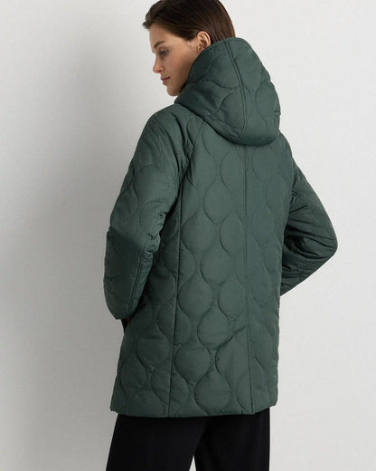 Featherless Quilted Hooded Long Puffer Jacket