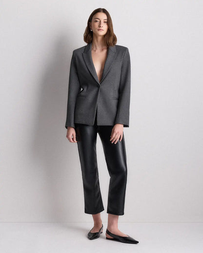 Ultra-Stretch Ponte Single-Breasted Blazer