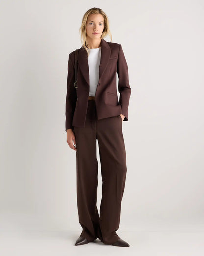 Ultra-Stretch Ponte Single-Breasted Blazer