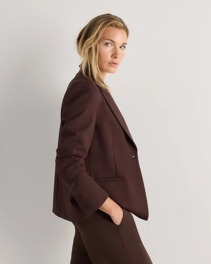 Ultra-Stretch Ponte Single-Breasted Blazer