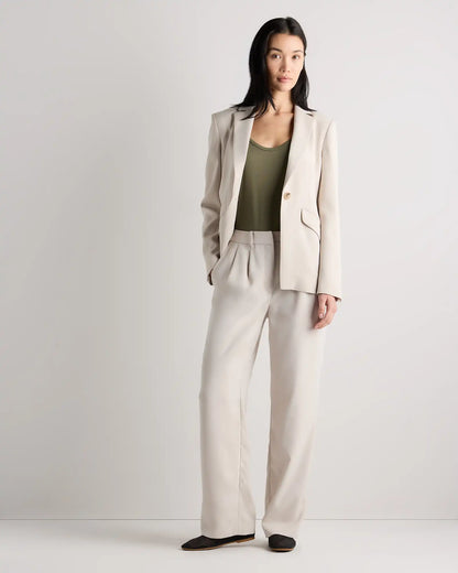Stretch Crepe Cinched Waist Blazer